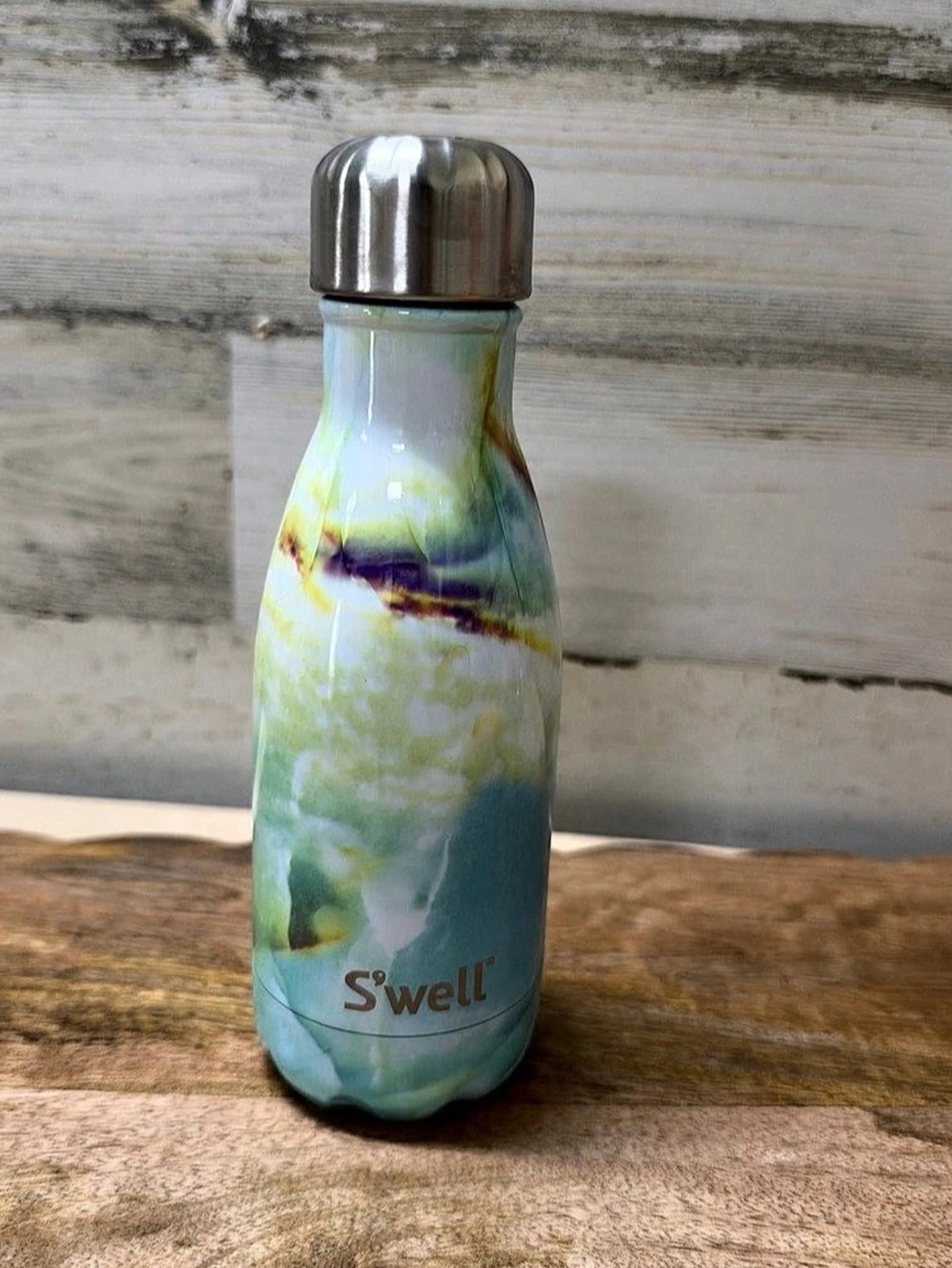 S'well Original Water Bottle - Azurite Marble, Green & Blue
